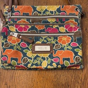 Relic Colorful Floral and Elephant Crossbody Bag